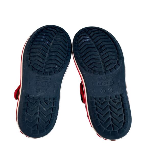 Kids crocs sandals blue red white size 8 Preowned - Picture 5 of 5